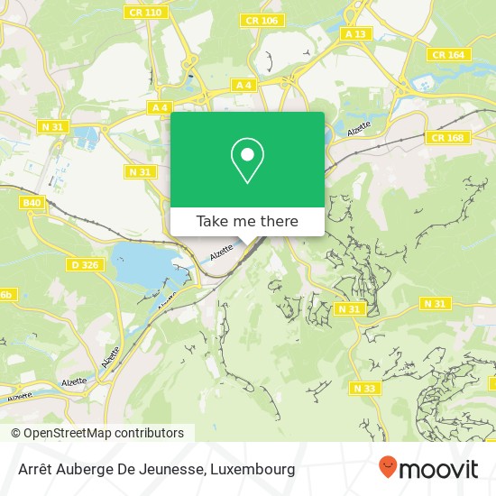 Arrêt Auberge De Jeunesse map