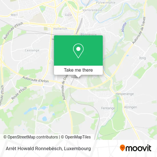 Arrêt Howald Ronnebësch map