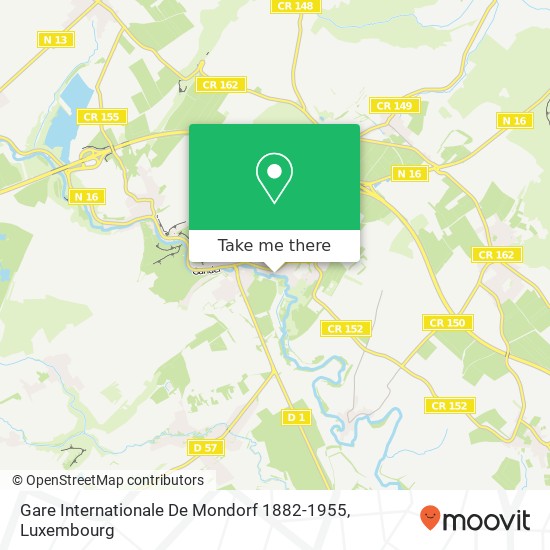 Gare Internationale De Mondorf 1882-1955 map