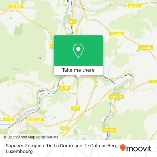 Sapeurs Pompiers De La Commune De Colmar-Berg Karte