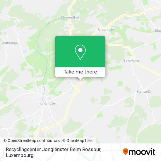 Recyclingcenter Jonglënster Beim Rossbur Karte