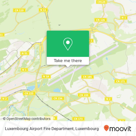 Luxembourg Airport Fire Department map