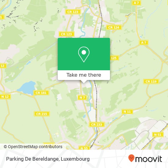 Parking De Bereldange map