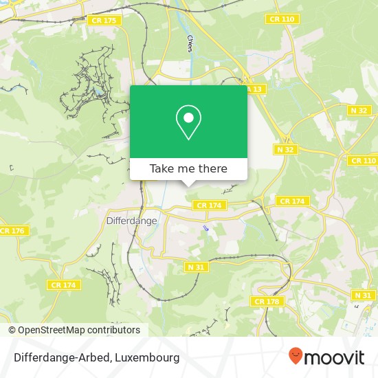 Differdange-Arbed map
