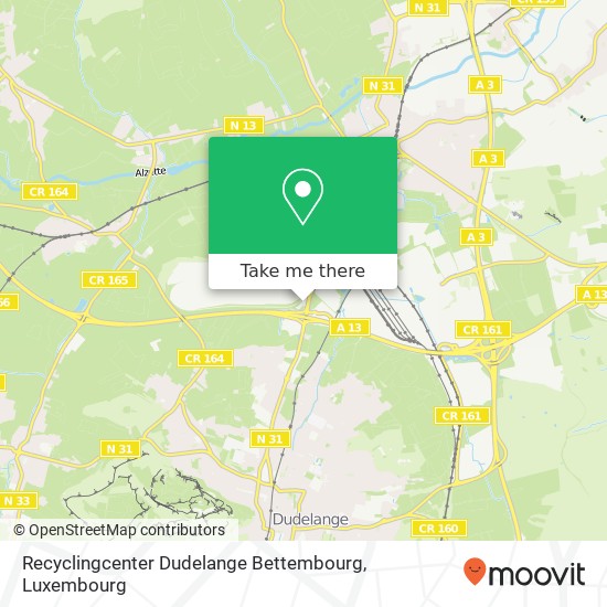 Recyclingcenter Dudelange Bettembourg map