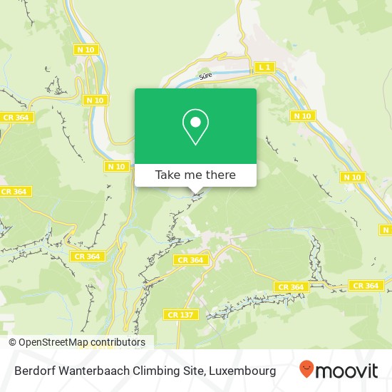 Berdorf Wanterbaach Climbing Site map