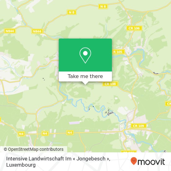 Intensive Landwirtschaft Im « Jongebesch » map