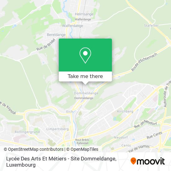 Lycée Des Arts Et Métiers - Site Dommeldange map