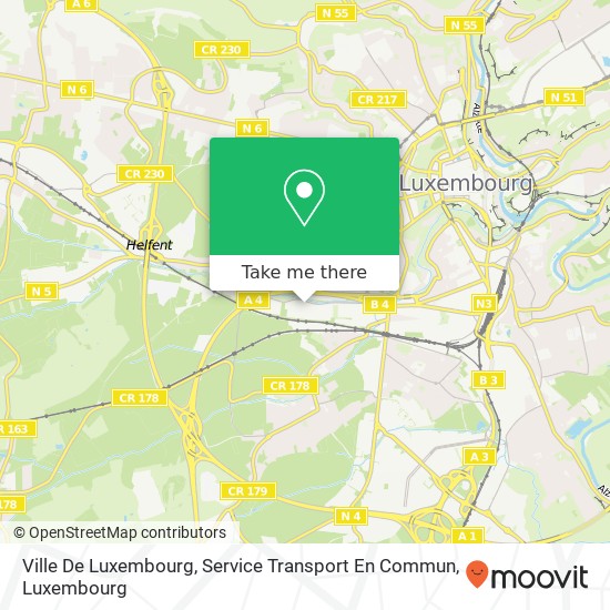 Ville De Luxembourg, Service Transport En Commun Karte