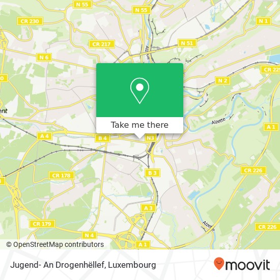 Jugend- An Drogenhëllef map
