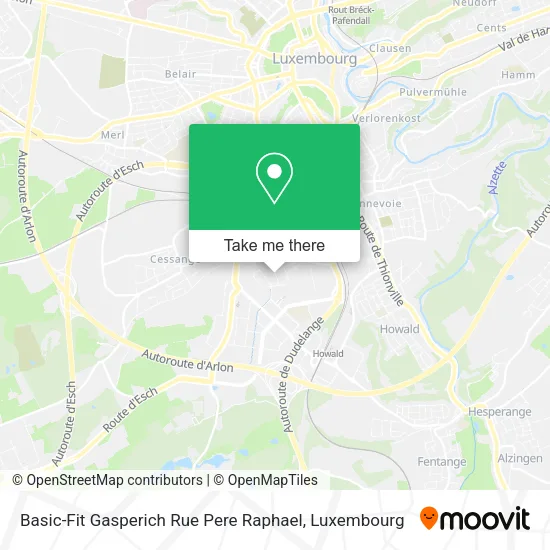 Basic-Fit Gasperich Rue Pere Raphael map