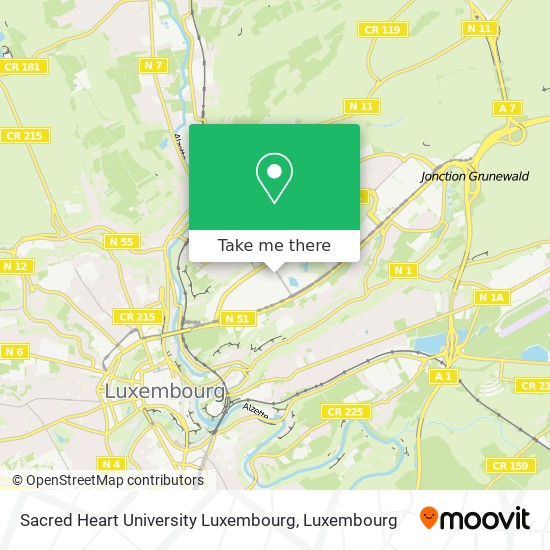 Sacred Heart University Luxembourg map