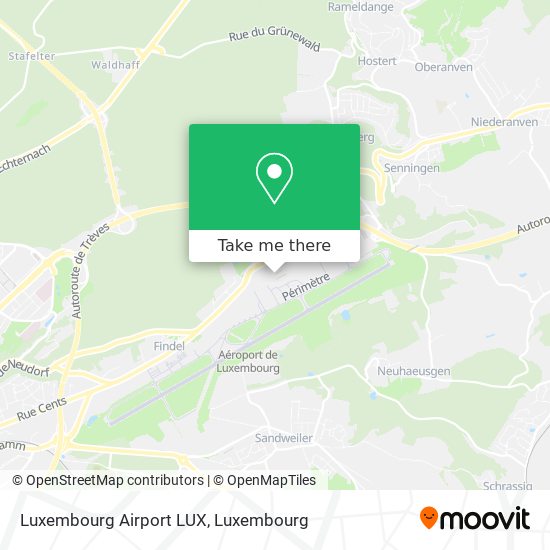 Luxembourg Airport LUX map