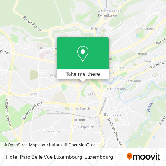 Hotel Parc Belle Vue Luxembourg map