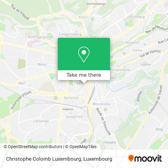 Christophe Colomb Luxembourg map