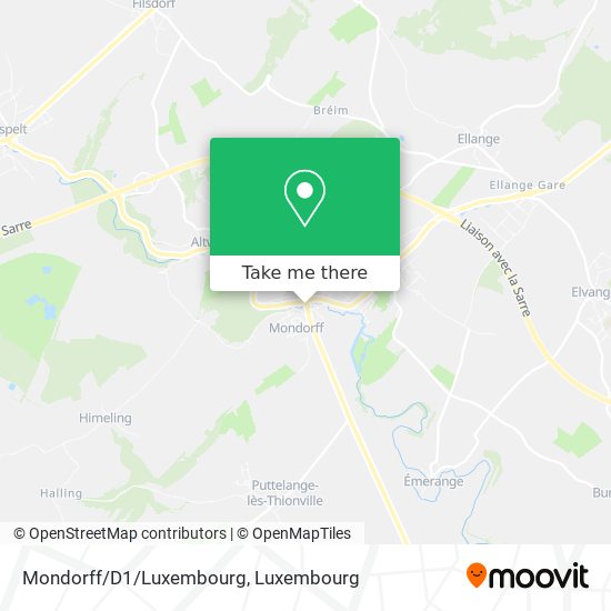 Mondorff/D1/Luxembourg map