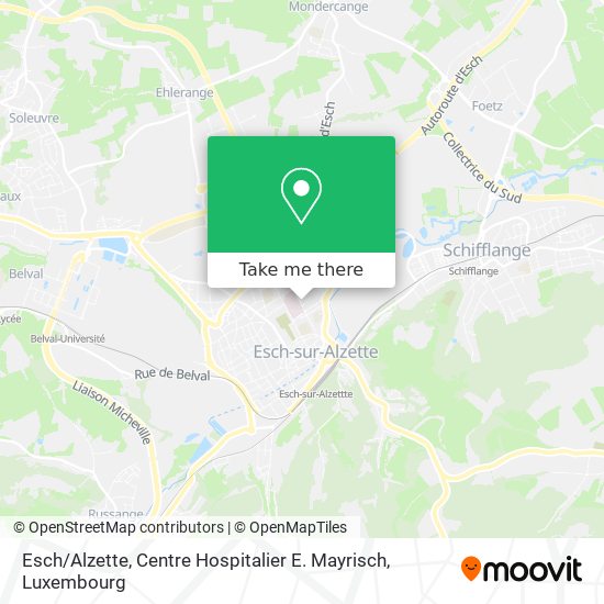 Esch / Alzette, Centre Hospitalier E. Mayrisch map