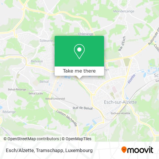 Esch/Alzette, Tramschapp Karte