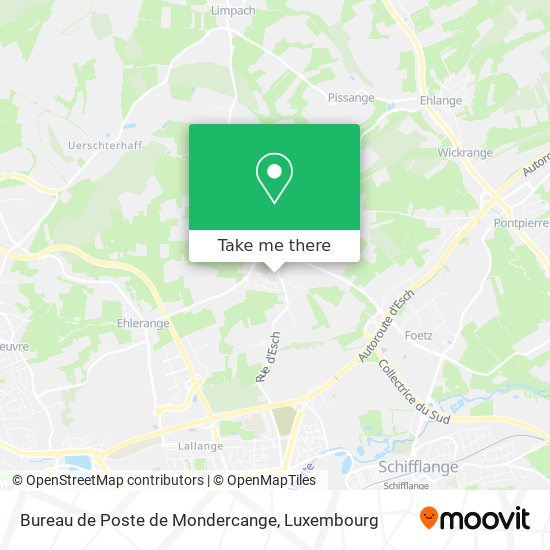 Bureau de Poste de Mondercange map