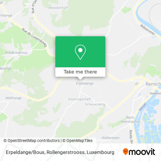 Erpeldange / Bous, Rollengerstrooss map