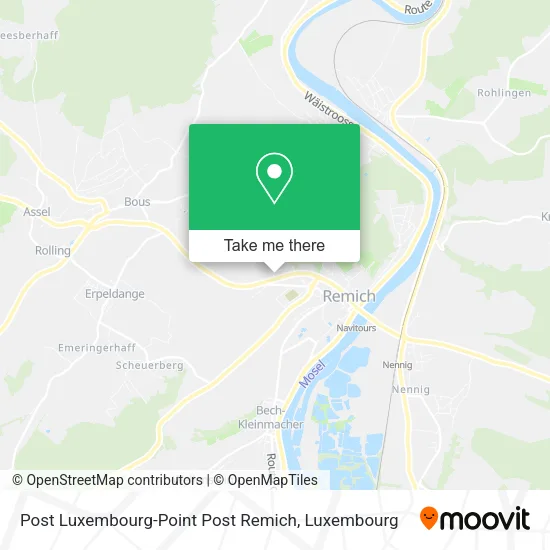Post Luxembourg-Point Post Remich map