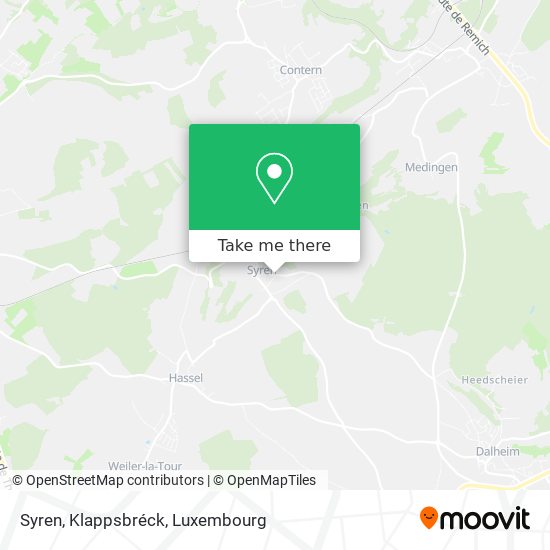 Syren, Klappsbréck map