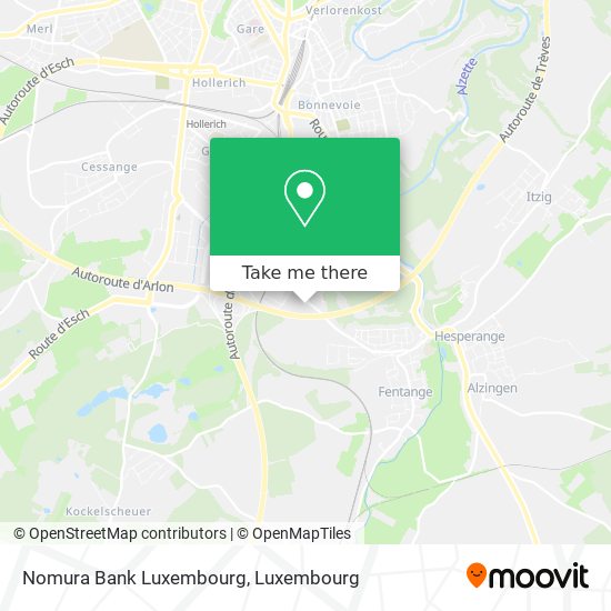 Nomura Bank Luxembourg map