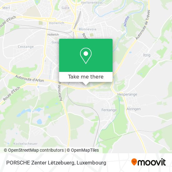 PORSCHE Zenter Lëtzebuerg map