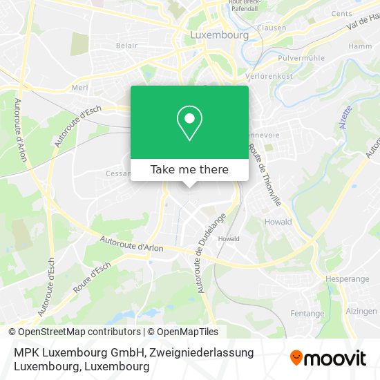 MPK Luxembourg GmbH, Zweigniederlassung Luxembourg Karte
