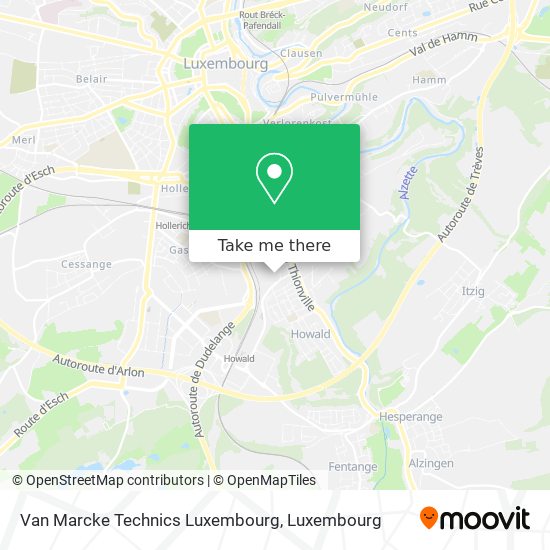 Van Marcke Technics Luxembourg map