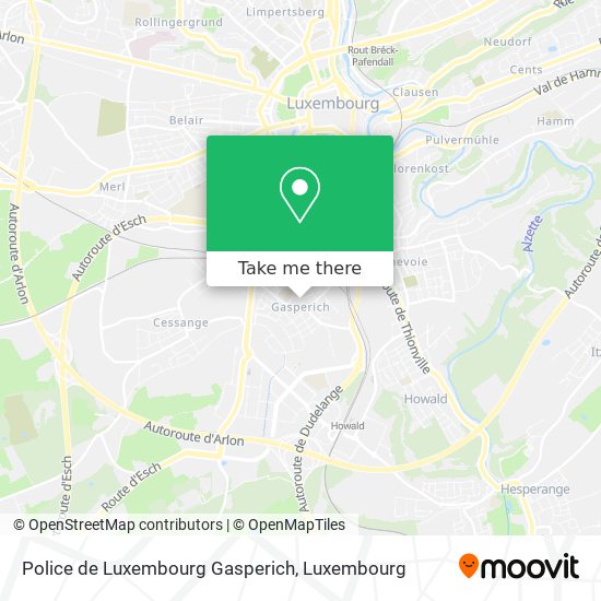 Police de Luxembourg Gasperich map