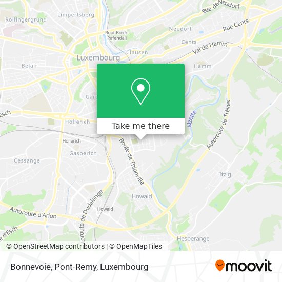 Bonnevoie, Pont-Remy map