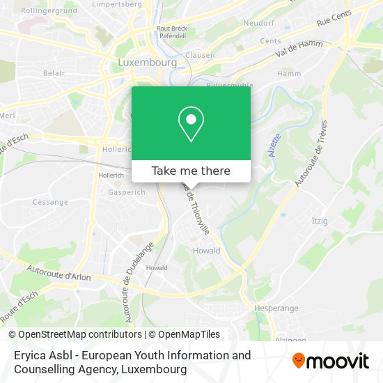 Eryica Asbl - European Youth Information and Counselling Agency map