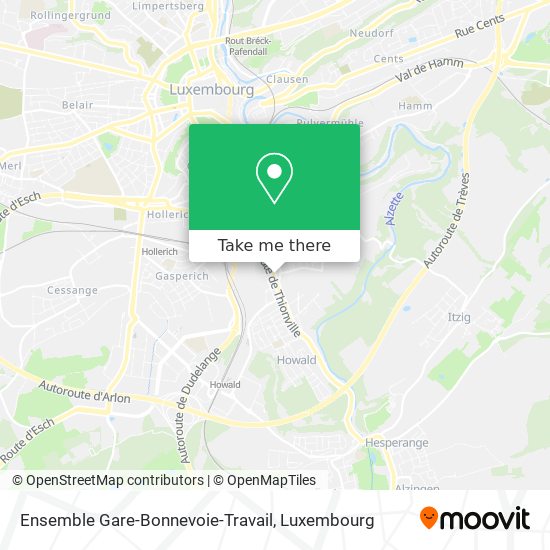Ensemble Gare-Bonnevoie-Travail map