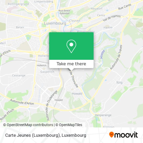 Carte Jeunes (Luxembourg) map