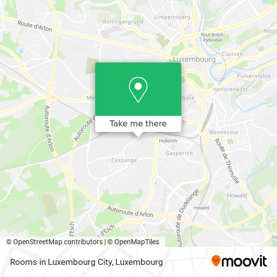 Rooms in Luxembourg City map