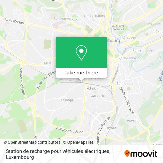 Station de recharge pour véhicules électriques Karte