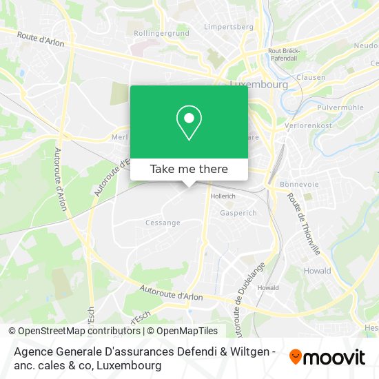 Agence Generale D'assurances Defendi & Wiltgen - anc. cales & co map