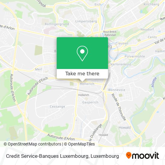 Credit Service-Banques Luxembourg map