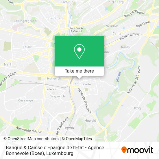 Banque & Caisse d'Epargne de l'Etat - Agence Bonnevoie (Bcee) map