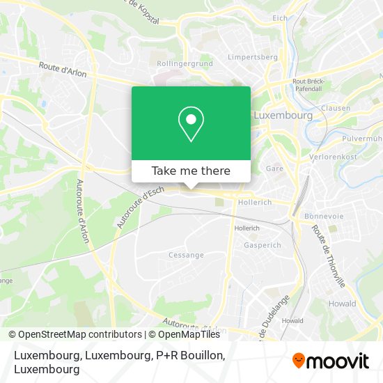 Luxembourg, Luxembourg, P+R Bouillon Karte