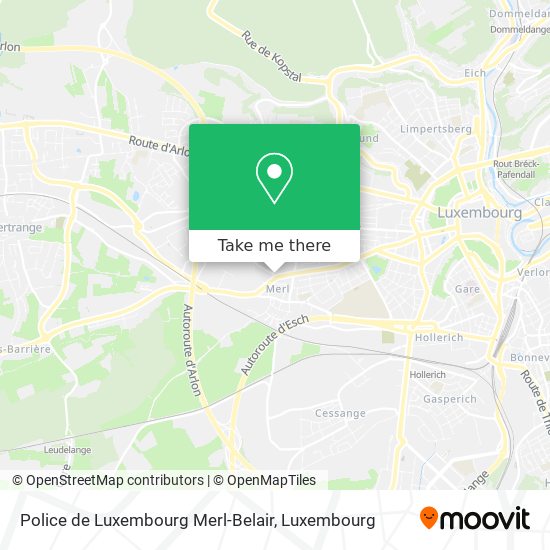 Police de Luxembourg Merl-Belair map