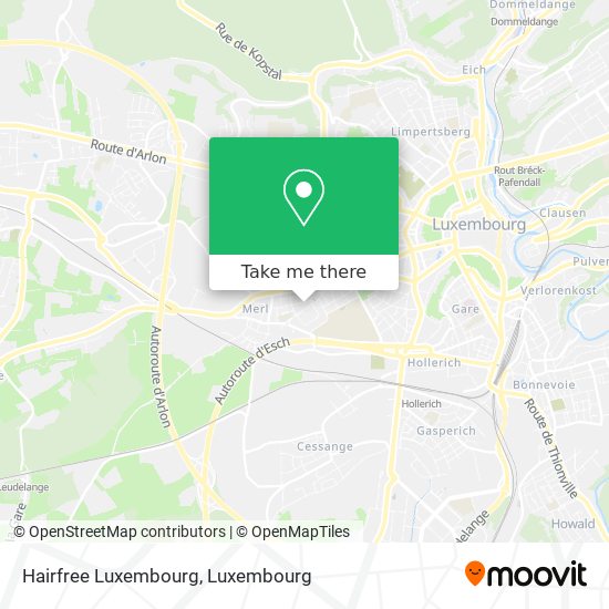 Hairfree Luxembourg map
