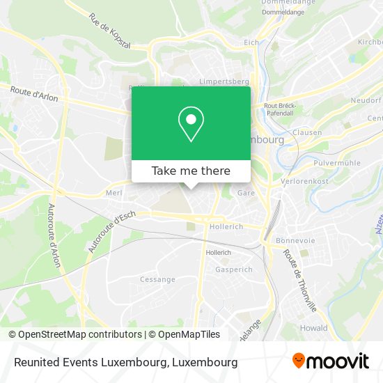 Reunited Events Luxembourg map