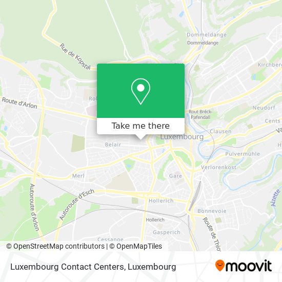 Luxembourg Contact Centers map