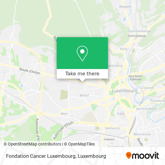 Fondation Cancer Luxembourg map