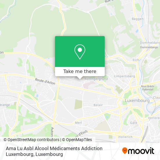 Ama Lu Asbl Alcool Médicaments Addiction Luxembourg map