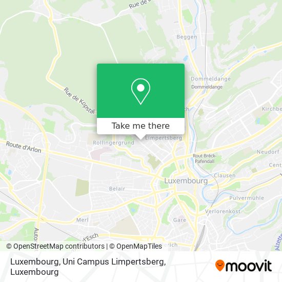 Luxembourg, Uni Campus Limpertsberg Karte