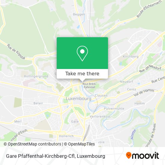 Gare Pfaffenthal-Kirchberg-Cfl map
