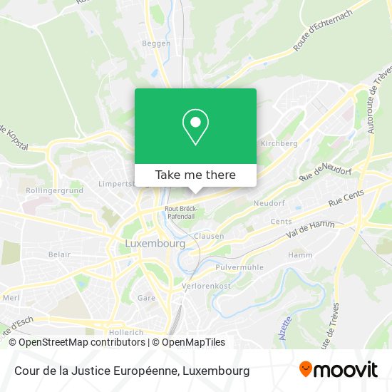 Cour de la Justice Européenne map